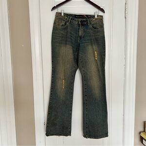 PZI Blue Relaxed Fit Jeans with Vintage Distressed look